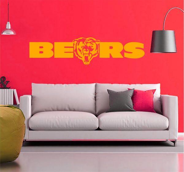 Chicago-Bears-NFL-Logo-Emblem-Football-Team-Vinyl-Decal-Sticker-Wall-orange color