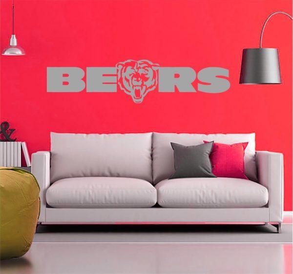 Chicago-Bears-NFL-Logo-Emblem-Football-Team-Vinyl-Decal-Sticker-Wall-silve color