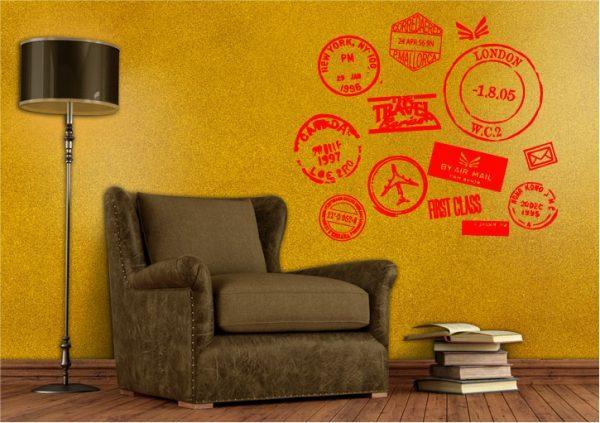 Vinyl-Wall-Decal-Travel-Series-Postmarks-Passport-Stamp_red color