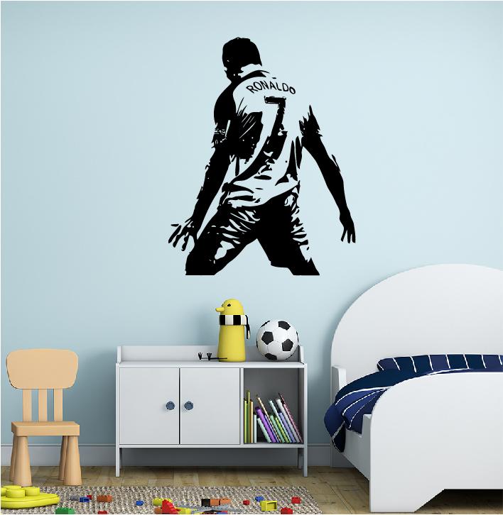 Cristiano Ronaldo Juventus Mur Decal Decor Stickers Vinyl Sport 3D Mur Trou