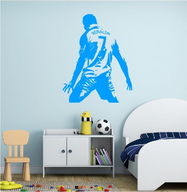 Wall-Decals-Soccer-Player-Cristiano-Ronaldo-001-blue color