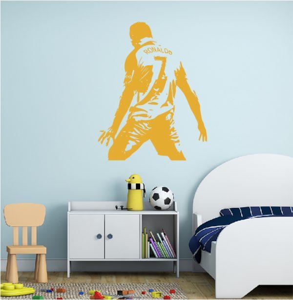 Wall-Decals-Soccer-Player-Cristiano-Ronaldo-001-gold color