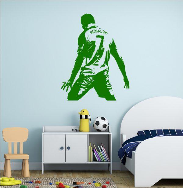 Wall-Decals-Soccer-Player-Cristiano-Ronaldo-001-green color