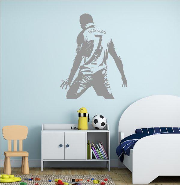 Wall-Decals-Soccer-Player-Cristiano-Ronaldo-001-sillver color