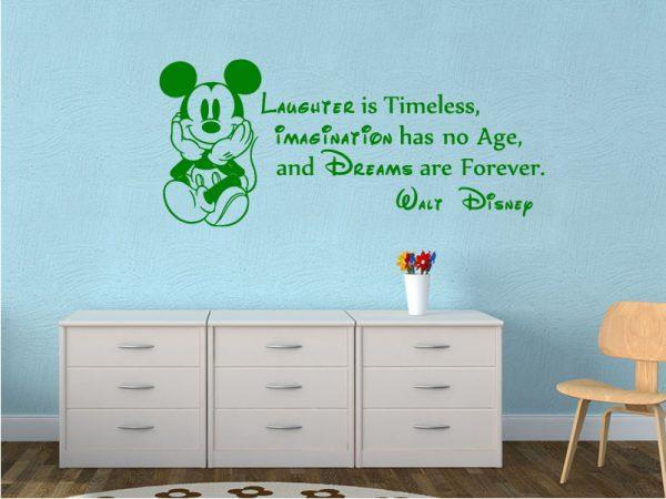 Wall-Stiker-Walt-Disney-Quote-for-Nursery-with-Mickey-Mouse-green color