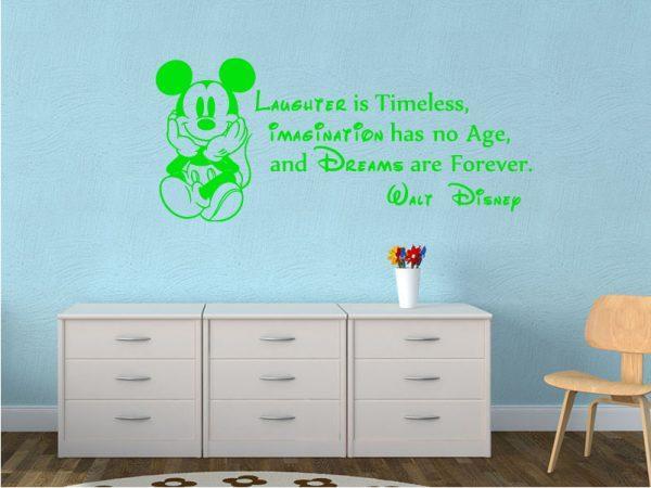 Wall-Stiker-Walt-Disney-Quote-for-Nursery-with-Mickey-Mouse-lime green color