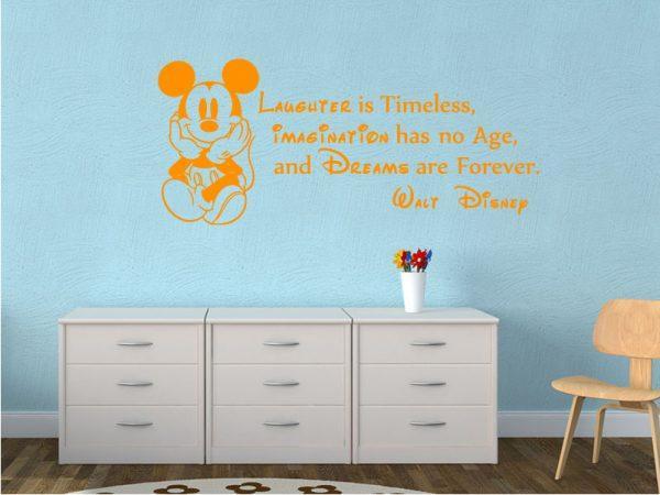 Wall-Stiker-Walt-Disney-Quote-for-Nursery-with-Mickey-Mouse-orange color