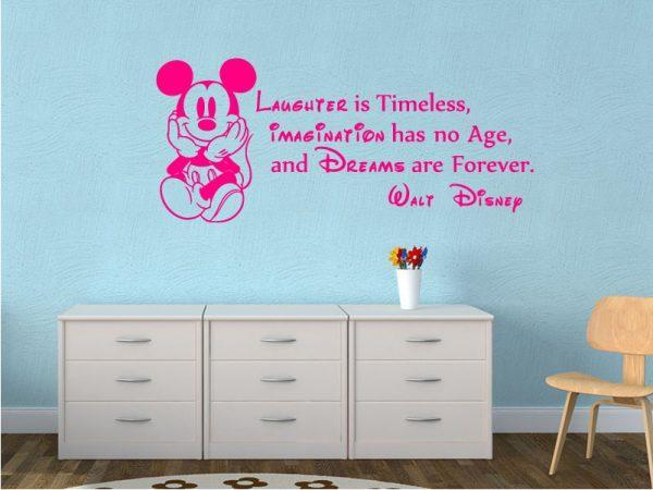 Wall-Stiker-Walt-Disney-Quote-for-Nursery-with-Mickey-Mouse-pink color