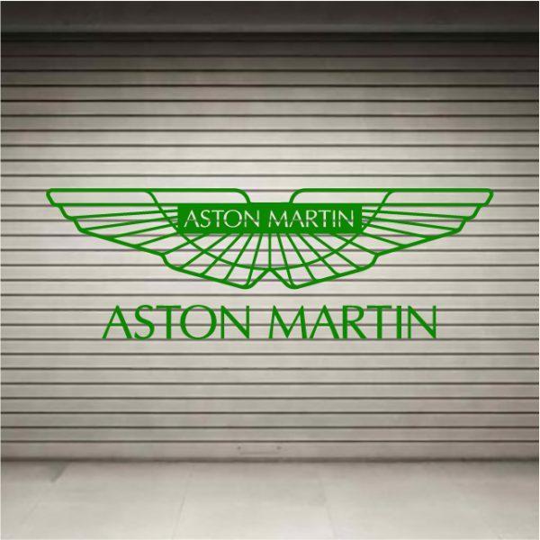 Aston Martin Logo. Wall sticker. Green color