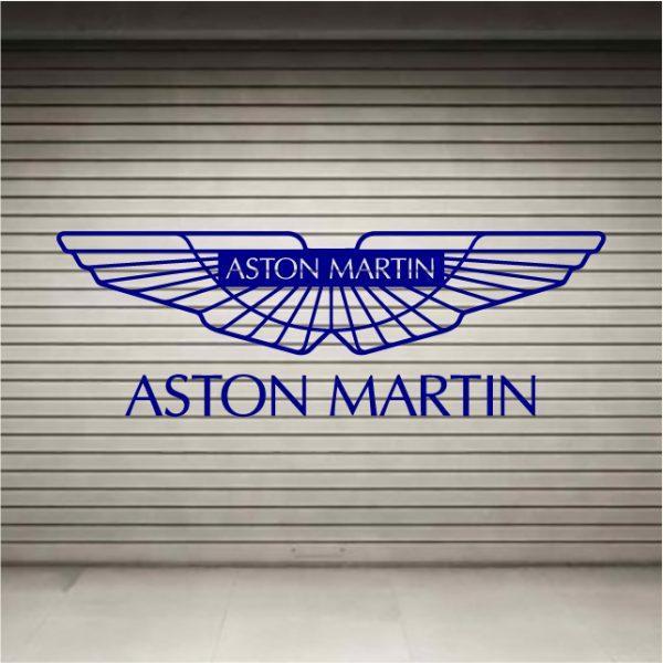 Aston Martin Logo. Wall sticker. Navy color