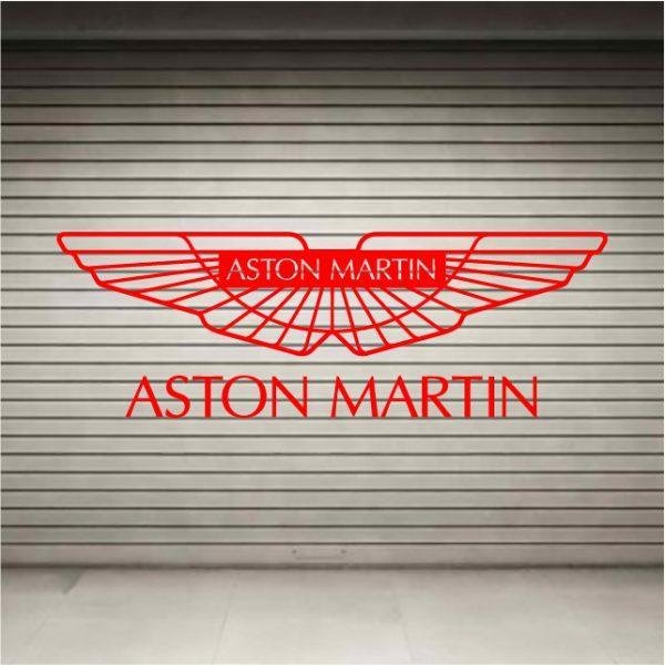 Aston Martin Logo. Wall sticker. Red color