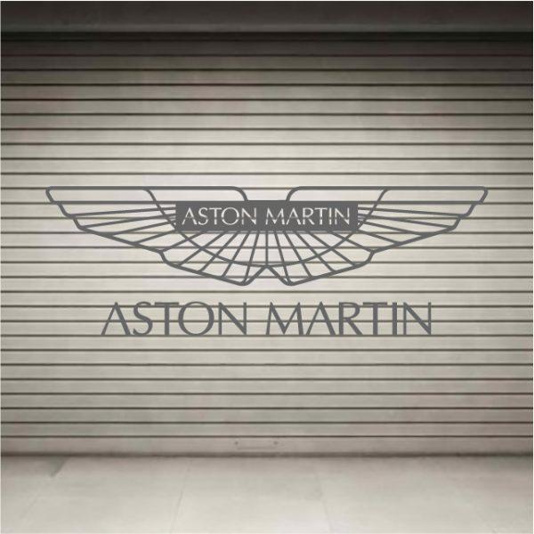 Aston Martin Logo. Wall sticker. Silver color