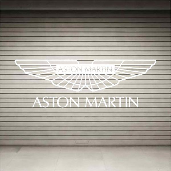 Aston Martin Logo. Wall sticker. White color