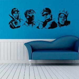 Biggie Smalls, Snupdog and ather. Portrets. Wall Decal. Black color