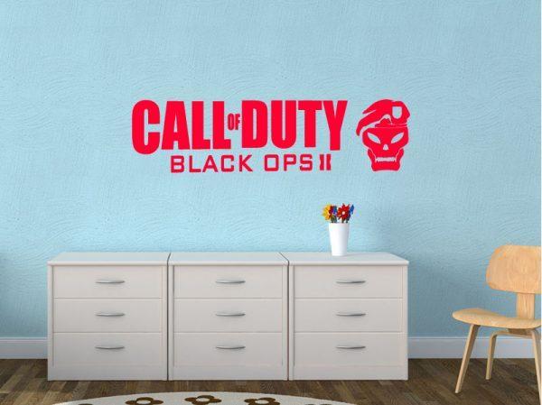 Call of Duty Black Ops 2 Wall Decal. Red color