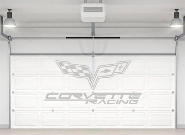 Corvette Racing Emblem Logo Wall Sticker. White color