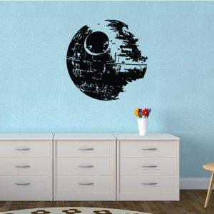 Death Star. Star Wars theme wall sticker. Black color