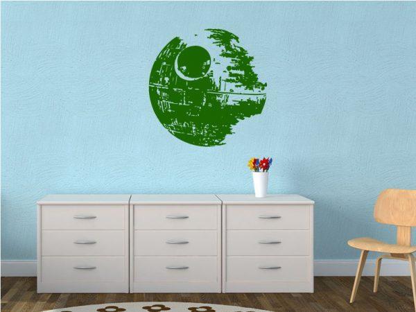 Death Star. Star Wars theme wall sticker. Green color