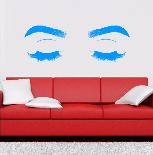 Eyelashes WallSticker N001. Blue color