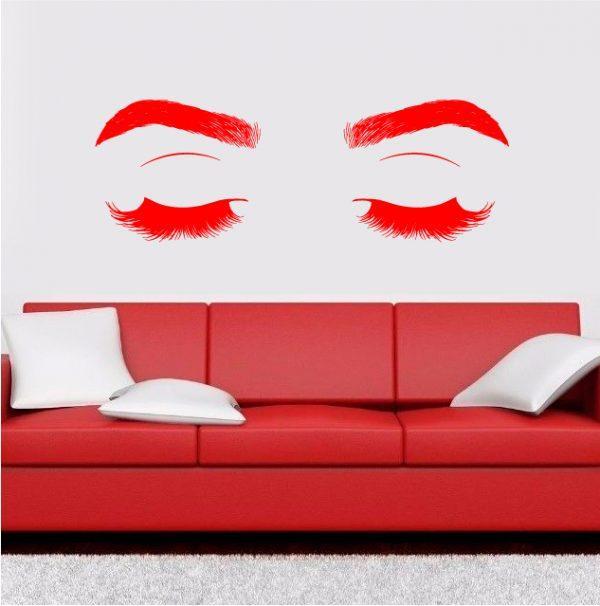 Eyelashes WallSticker N001. Red color