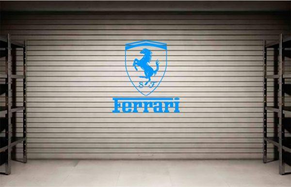 Ferrari Logo Wallstiker. Blue color