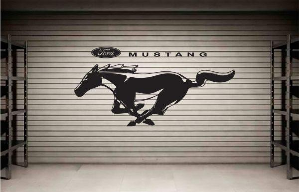 Ford Mustang Gt Logo Wall Sticker. Black color