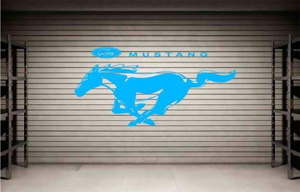 Ford Mustang Gt Logo Wall Sticker. Blue color