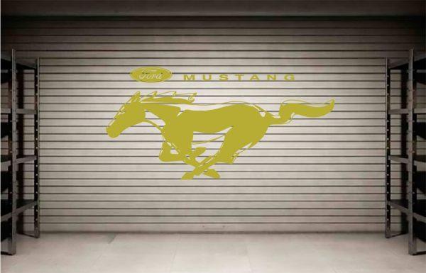 Ford Mustang Gt Logo Wall Sticker. Gold color