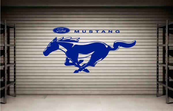 Ford Mustang Gt Logo Wall Sticker. Navy color