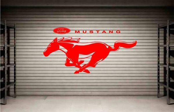 Ford Mustang Gt Logo Wall Sticker. Red color