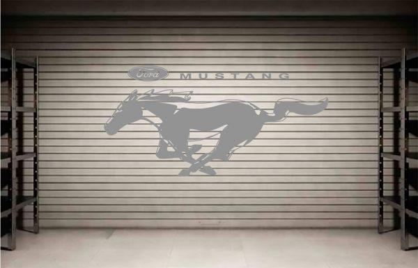 Ford Mustang Gt Logo Wall Sticker. Silver color