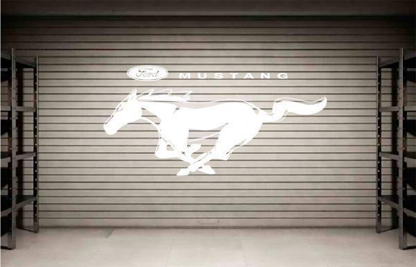 Ford Mustang Gt Logo Wall Sticker. White color