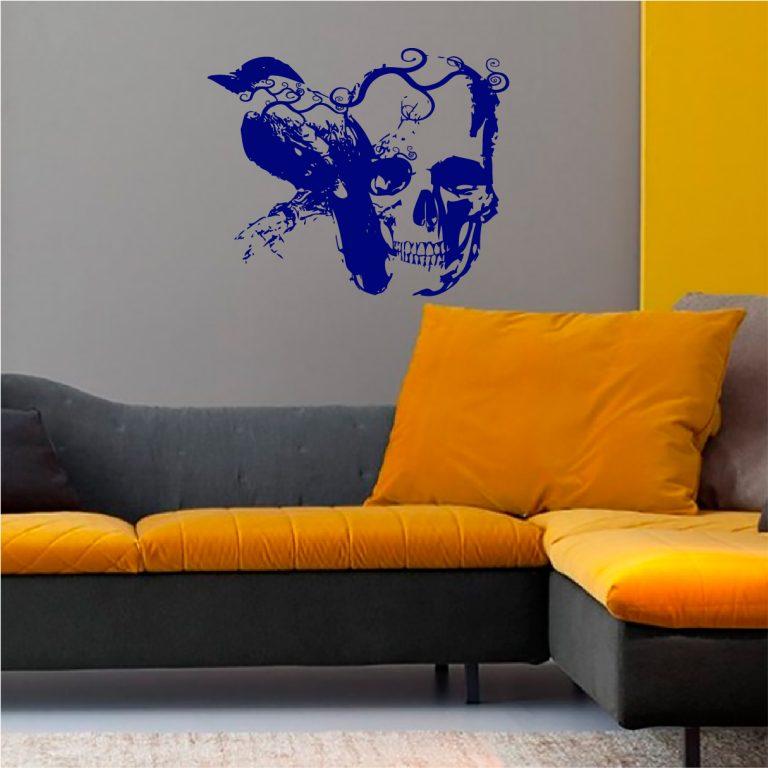 Gothic Raven and Skull Vinyl Wall Sticker. | Wall Sticker USA