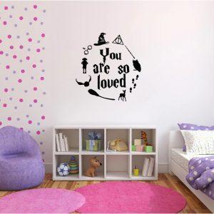 Harry Potter Wall Sticker Quote You are So Loved. Black color