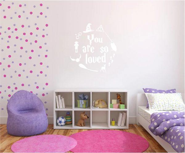 Harry Potter Wall Sticker Quote You are So Loved. White color