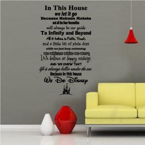 In This House We Do Disney Wall Sticker. Black color
