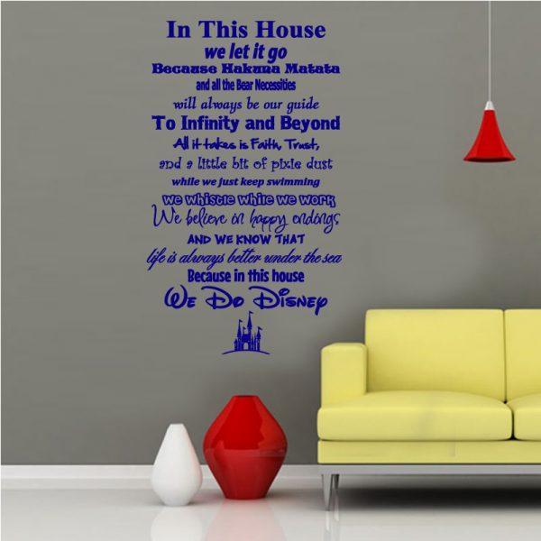 In This House We Do Disney Wall Sticker. Navy color