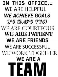 In This Office We Are a Team Wall. Teamwork theme quote wall sticker ...