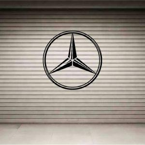 Mercedes Logo. Wall decal emblem. Black color