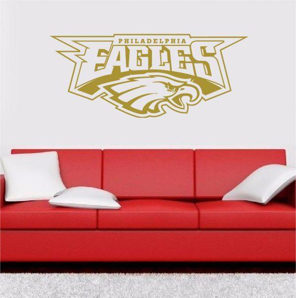 Philadelphia Eagles NFL. Emblem wall sticker. Gold color