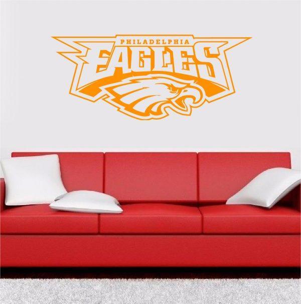 Philadelphia Eagles NFL. Emblem wall sticker. Orange color