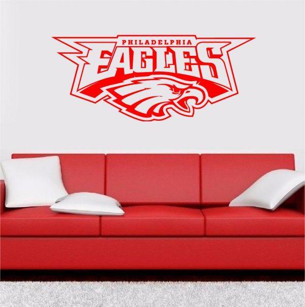Philadelphia Eagles NFL. Emblem wall sticker. Red color