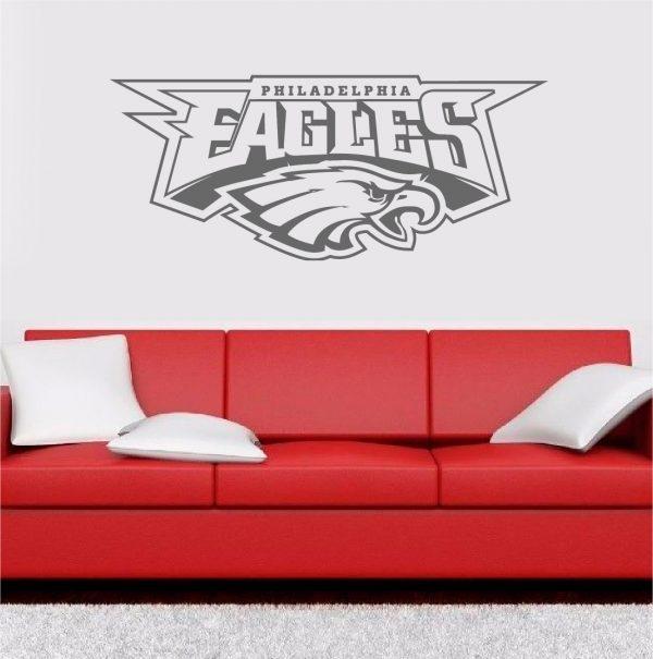 Philadelphia Eagles NFL. Emblem wall sticker. Silver color
