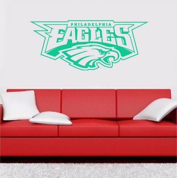Philadelphia Eagles NFL. Emblem wall sticker. Teal color