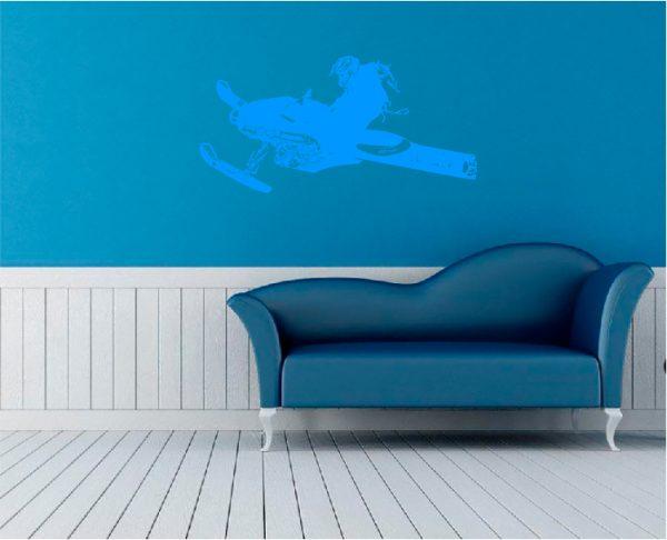 Polaris Snowmobile Wall sticker N001. Blue color