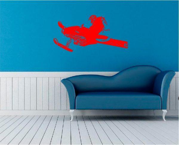 Polaris Snowmobile Wall sticker N001. Red color