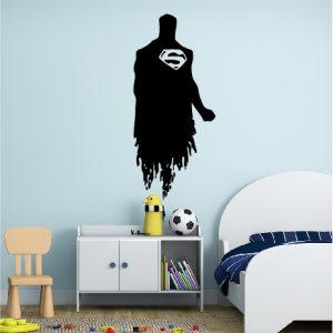 Silhouette Superman. Superhero Wall Sticker. Black color