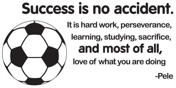 Success is no accident. Pele's Quote Wall sticker. Sticker preview