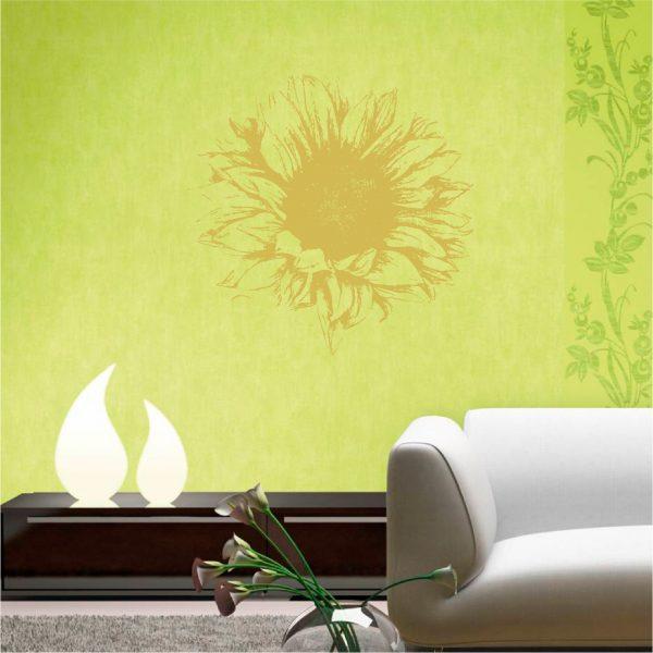 Wall Decals Sunflower Beautiful Flowers. gold color
