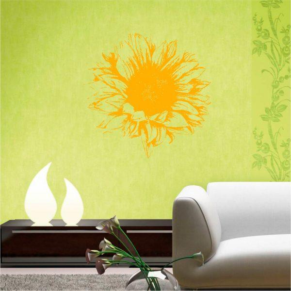 Wall Decals Sunflower Beautiful Flowers. Orange color
